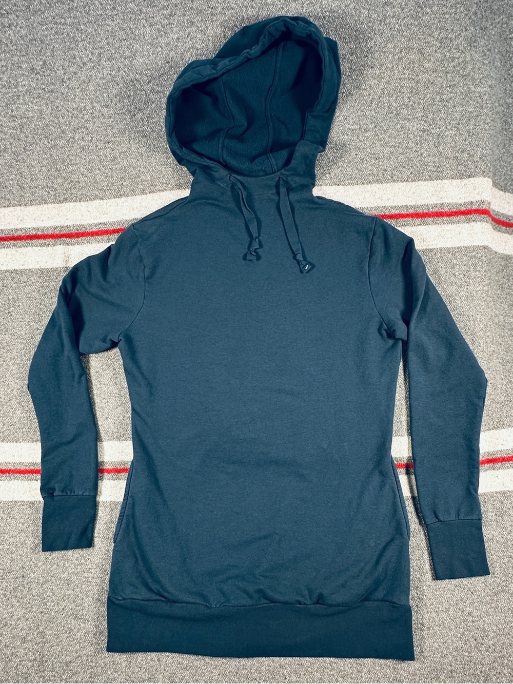Maggie's Organics Cotton Hoodie Dress Size M Blue Thumbhole Loungewear